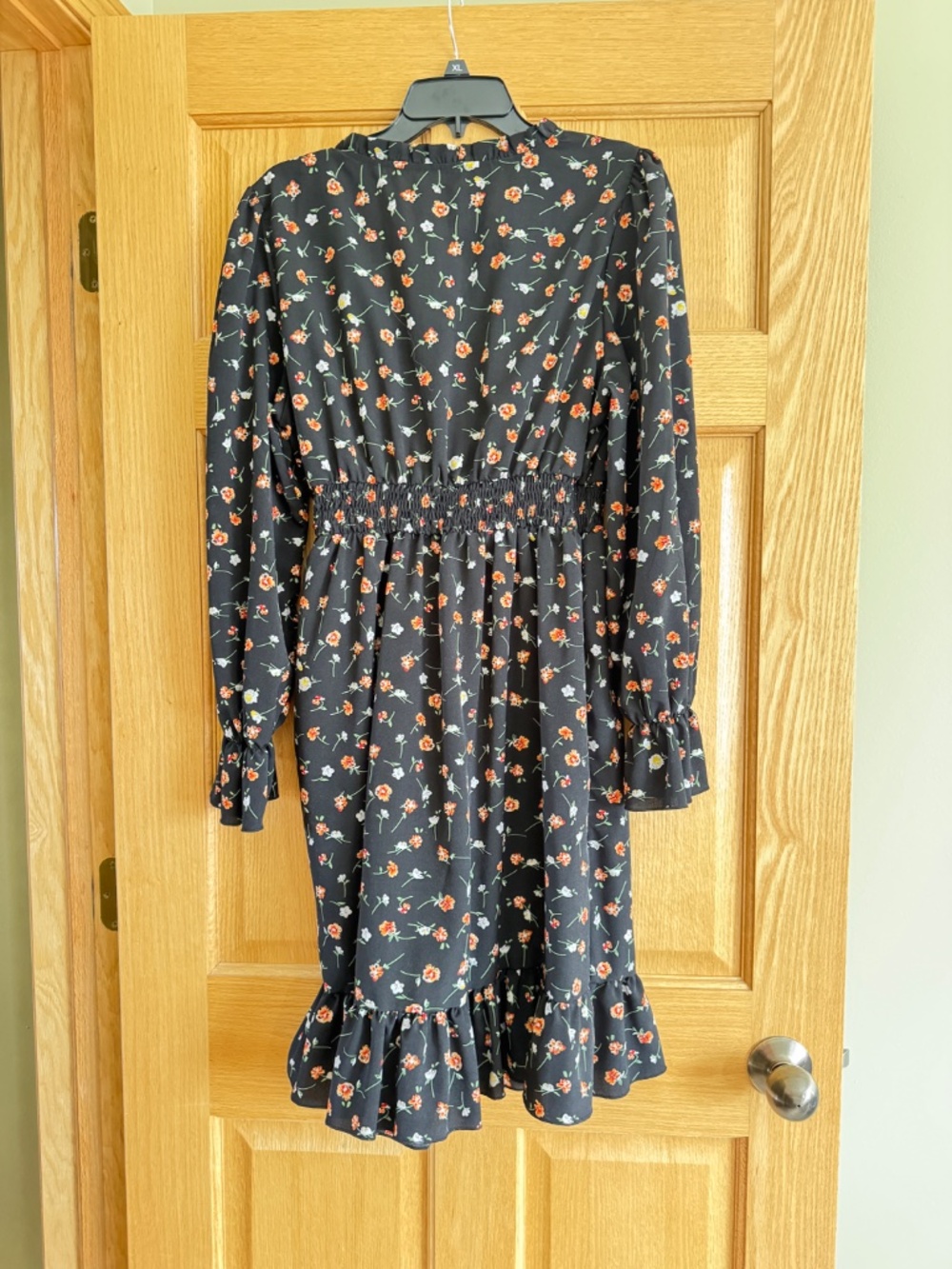 long sleeve, casual, floral dress, size L - Picture 2 of 2